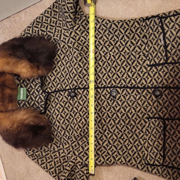 GEIGER Fur Trim Wool Coat - Picture 4 of 9